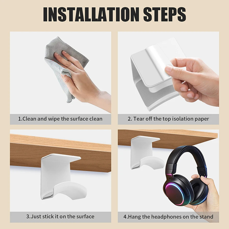 حامل سماعات رأس عالمي لاصق من  - مراجعة Headphone Stand Desk وسعره