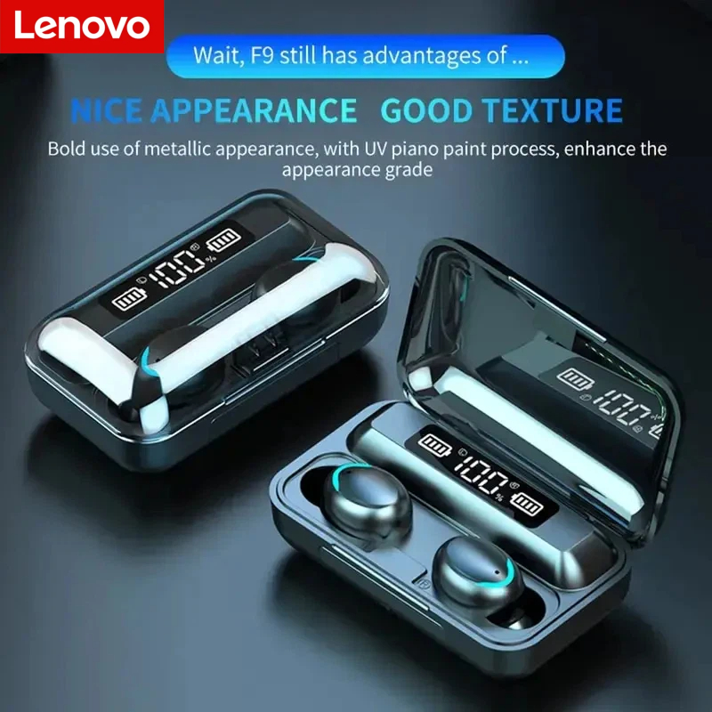 سماعات لينوفو F9 اللاسلكية بتق - مراجعة Earbuds Charging Case وسعره