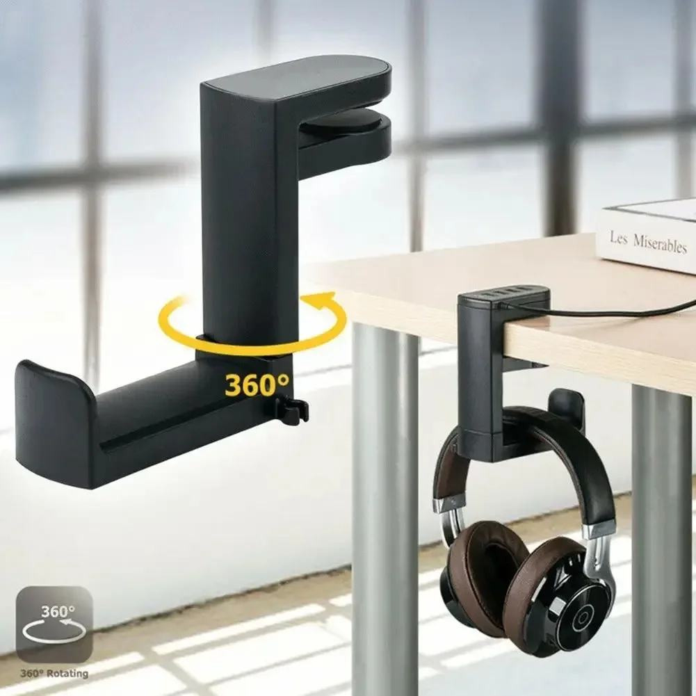 360 °   حامل سماعات رأس دوار ق - مراجعة Headphone Stand Desk وسعره