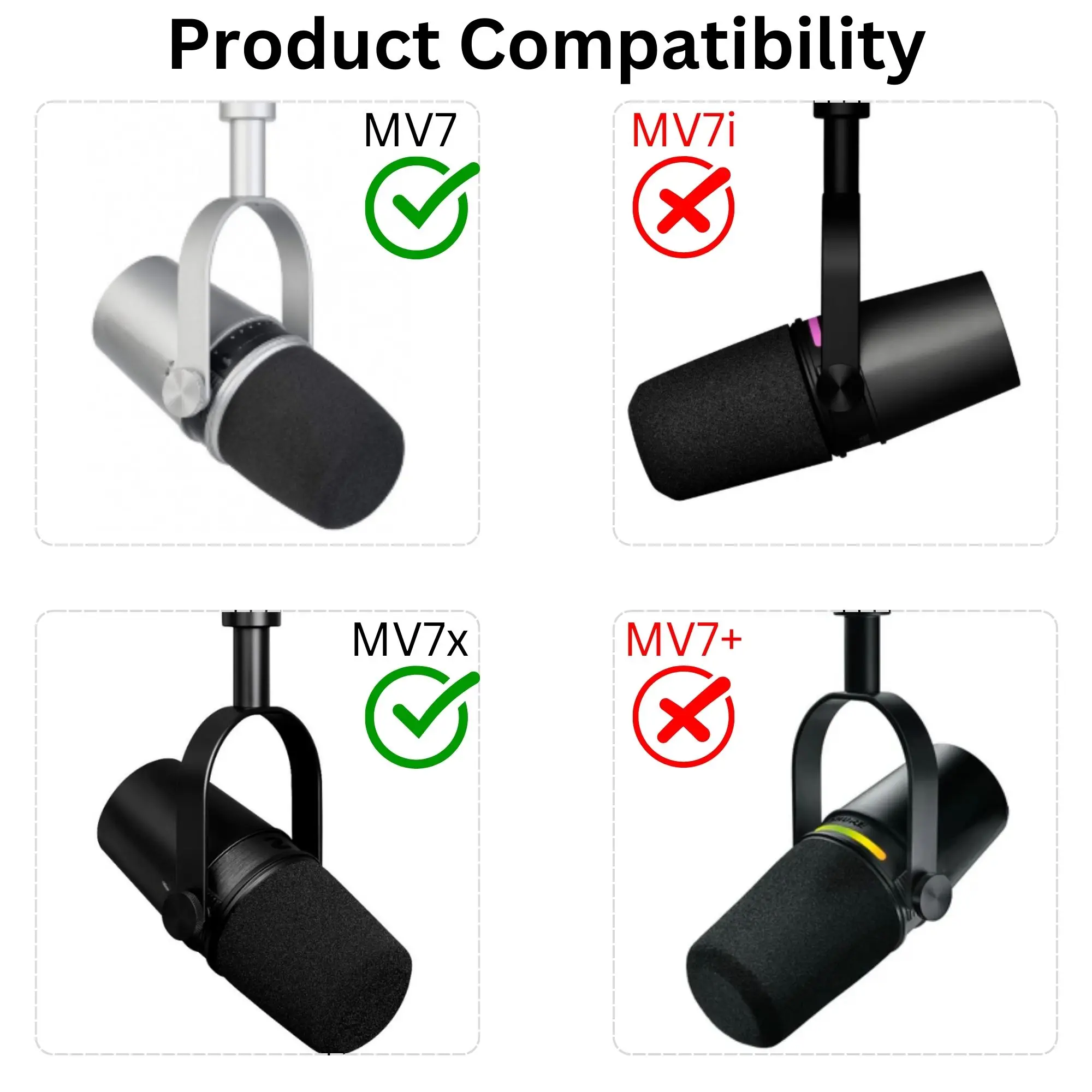 غطاء رغوي بديل MV7 مع حلقة خضر - مراجعة Shure Mic Mv7 وسعره